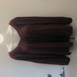 ***LAST CHANCE***Maroon Peasant Blouse